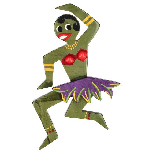 Moss Green and Purple Dancing Josephine Brooch