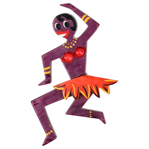 Amethyst Violet and Orange Dancing Josephine Brooch 