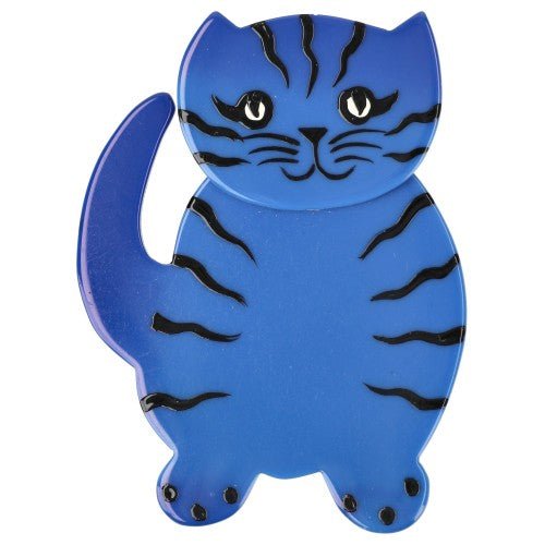 Cobalt Blue Kittylove Cat Brooch - Galalith – Vintage Jewelry - handcrafted by Pavone by Pavone