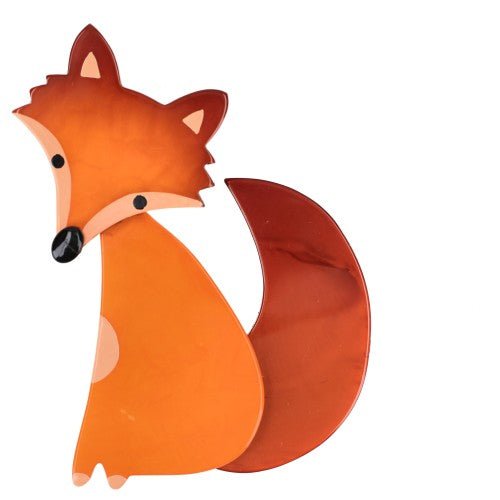 Carrot and Ginger Orange Ladyfox Fox Brooch - Galalith – Vintage Jewelry - handcrafted by Pavone by Pavone