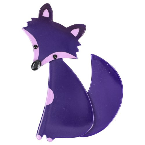 Purple Ladyfox Fox Brooch