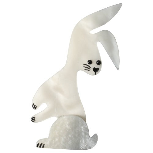 White Lulu Rabbit Brooch