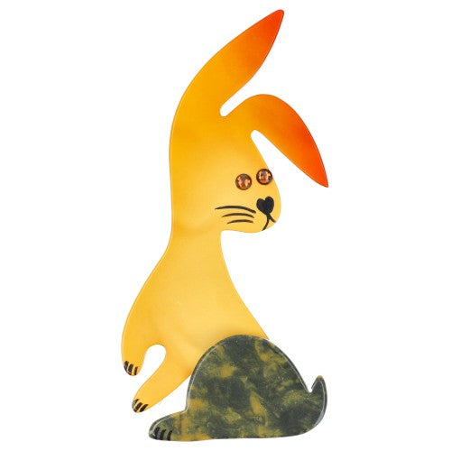 Yellow and Beige Lulu Rabbit Brooch