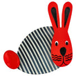 Red and Black Striped Pumpkin Rabbit Brooch