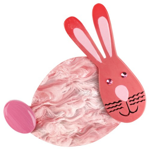 Candy Pink and Boreal Pink Pumpkin Rabbit Brooch