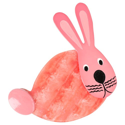 Pink and Boreal Pink Pumpkin Rabbit Brooch