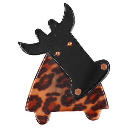 Leopard Marguerite Cow Brooch - Galalith – Vintage Jewelry - handcrafted by Pavone by Pavone