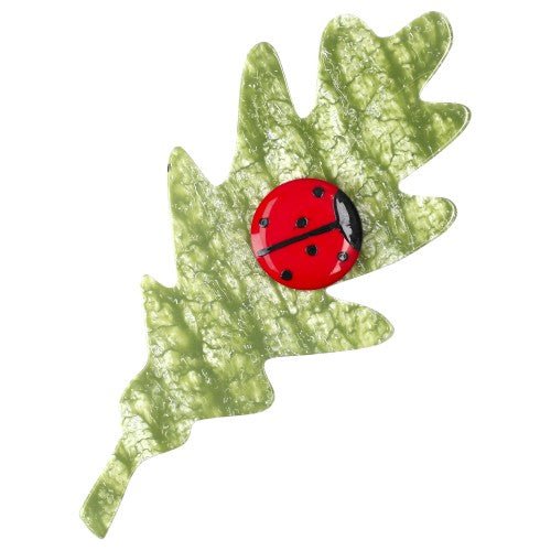 Light Green Oak Leaf Brooch - Galalith – Vintage Jewelry - handcrafted by Pavone by Pavone