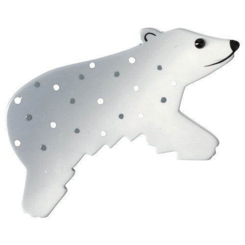 Light Grey Canada Bear Brooch (Middle size) - Galalith – Vintage Jewelry - handcrafted by Pavone by Pavone