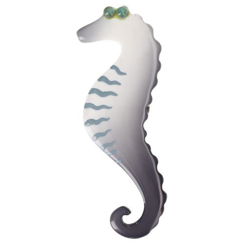 Light Grey Seahorse Brooch - Galalith – Vintage Jewelry - handcrafted by Pavone by Pavone