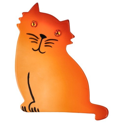 Light Orange Nina Cat Brooch - Galalith – Vintage Jewelry - handcrafted by Pavone by Pavone