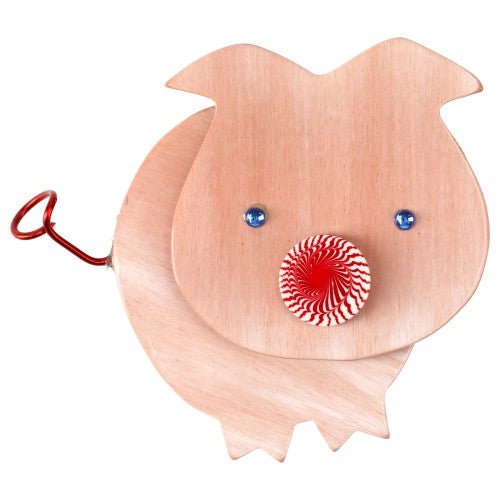 Light Pink and red Pig Brooch GM - Galalith – Vintage Jewelry - handcrafted by Pavone by Pavone