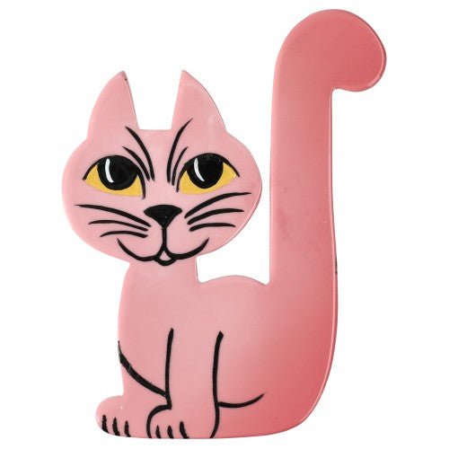 Light Pink Milo Cat Brooch - Galalith – Vintage Jewelry - handcrafted by Pavone by Pavone