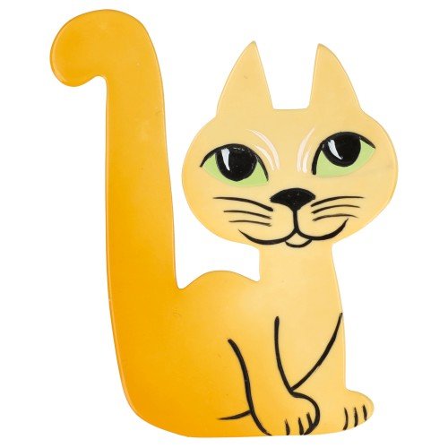 Light Yellow Milo Cat Brooch - Galalith – Vintage Jewelry - handcrafted by Pavone by Pavone