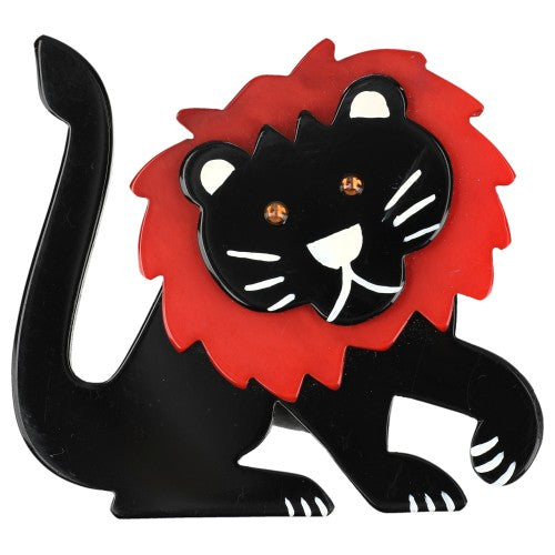  Black and Red Leo Lion Brooch