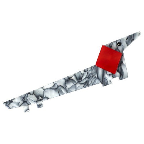 Marble Grey Lola Teckel Dog Brooch - Galalith – Vintage Jewelry - handcrafted by Pavone by Pavone