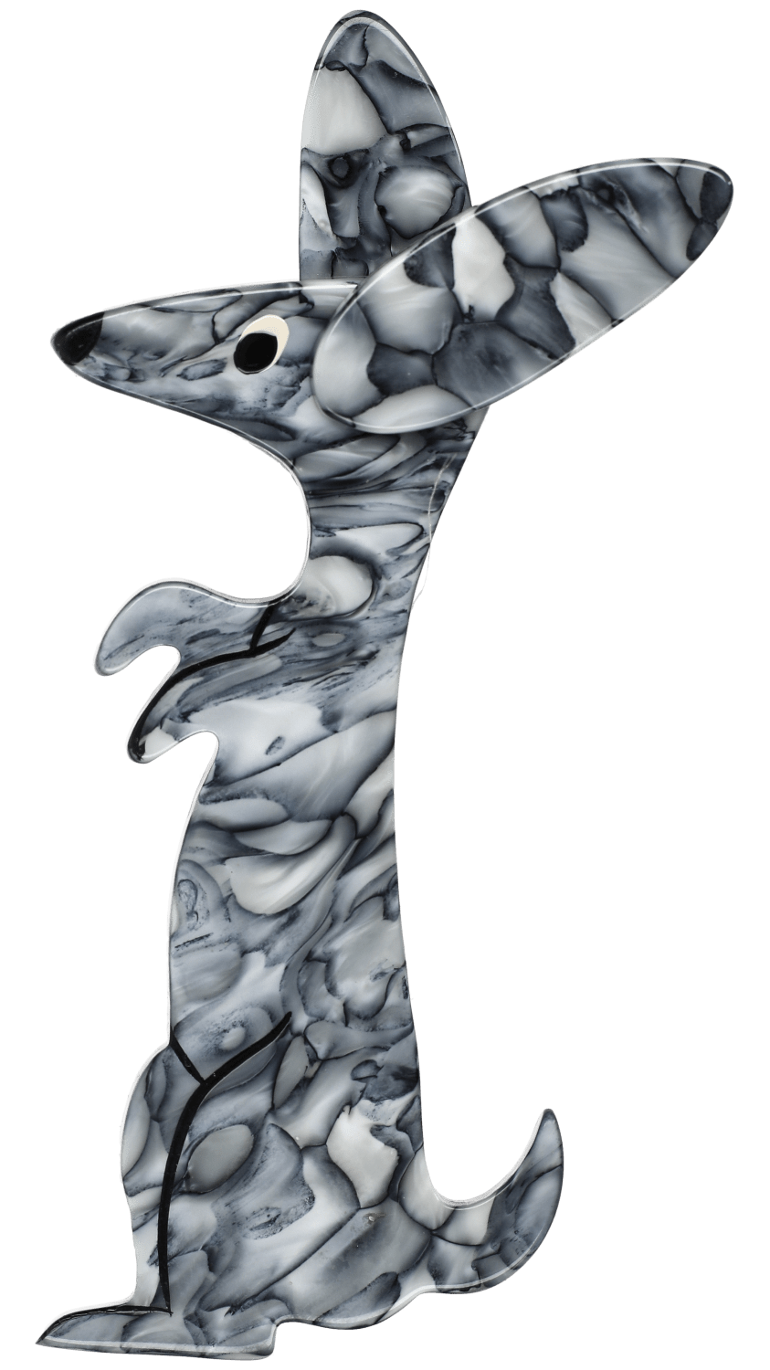 Marble Grey Boogie Bunny Rabbit Brooch - Galalith – Vintage Jewelry - handcrafted by Pavone by Pavone