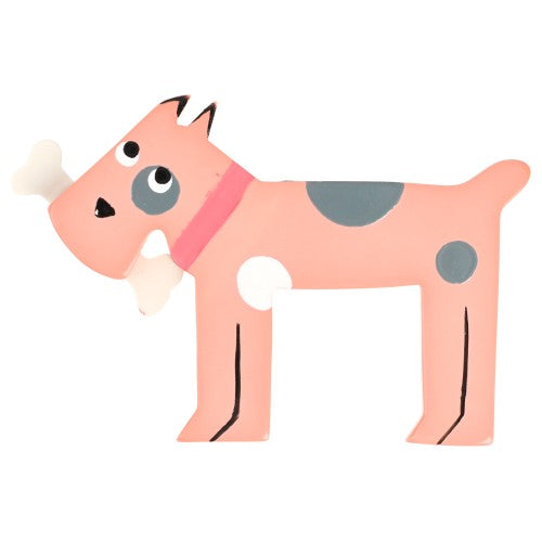 Pink Milou Dog Brooch
