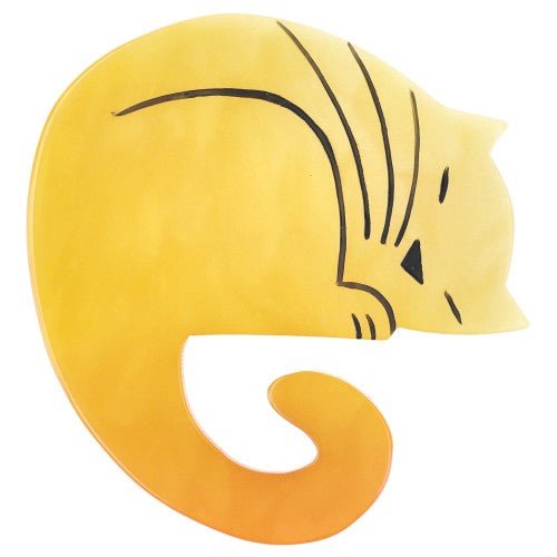 Mimosa Yellow Laskar Cat Brooch - Galalith – Vintage Jewelry - handcrafted by Pavone by Pavone