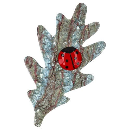 Mineral Copper, Turquoise and Green Oak Leaf Brooch - Galalith – Vintage Jewelry - handcrafted by Pavone by Pavone
