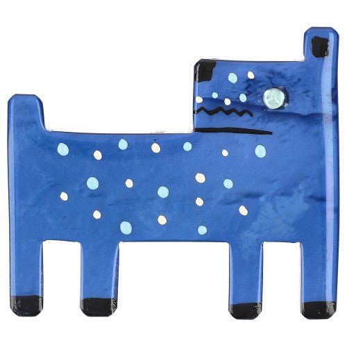 French Blue Titou Dog Brooch (Mini Brooch) - Galalith – Vintage Jewelry - handcrafted by Pavone by Pavone