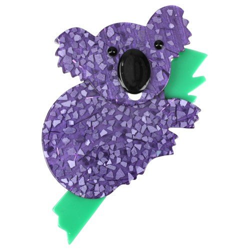 Mosaic Purple Koala Brooch - Galalith – Vintage Jewelry - handcrafted by Pavone by Pavone