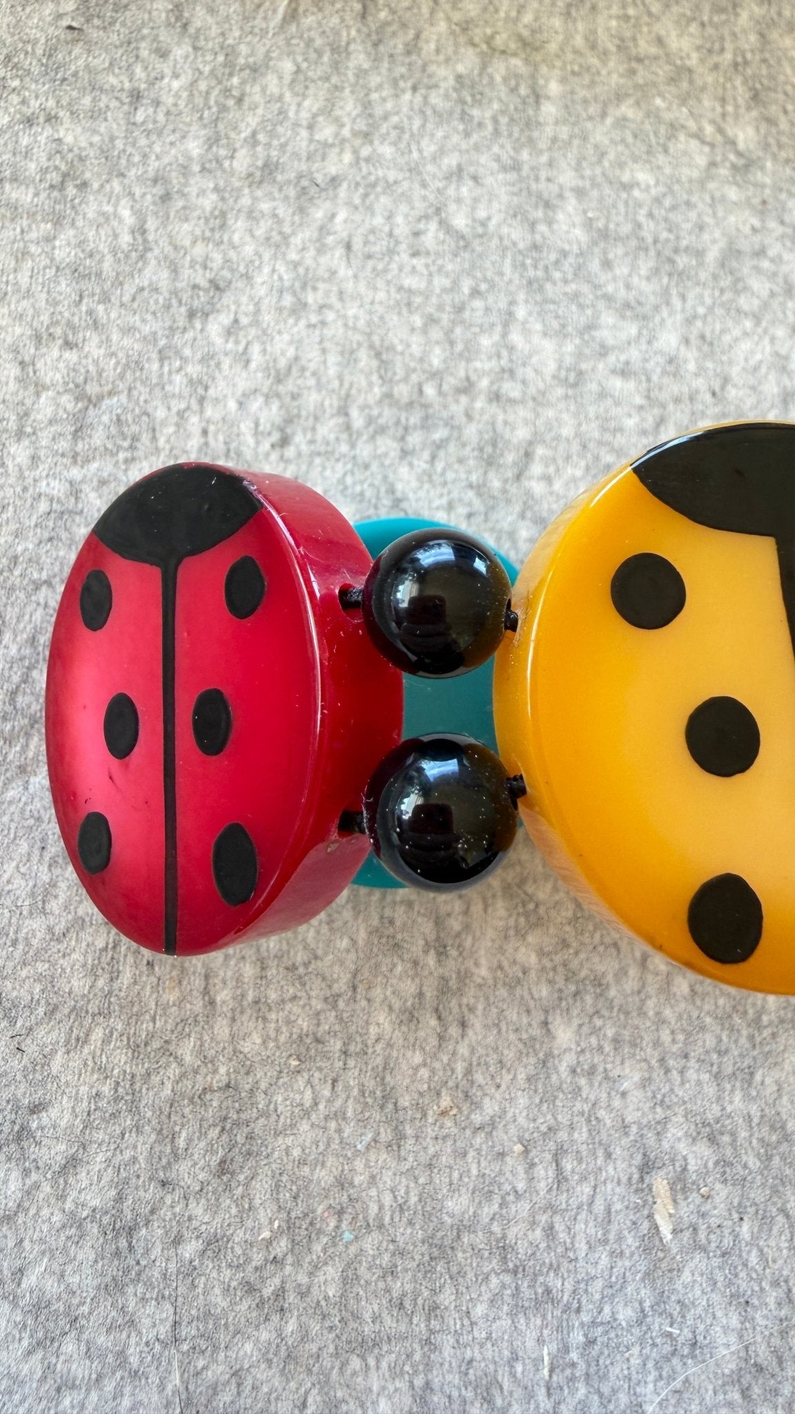 Multicolor Round Ladybug Bracelet - Galalith – Vintage Jewelry - handcrafted by Pavone by Pavone