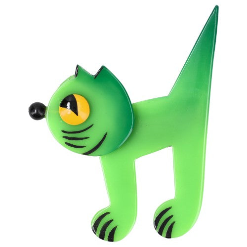 Anise Green Green Musico Cat  Brooch