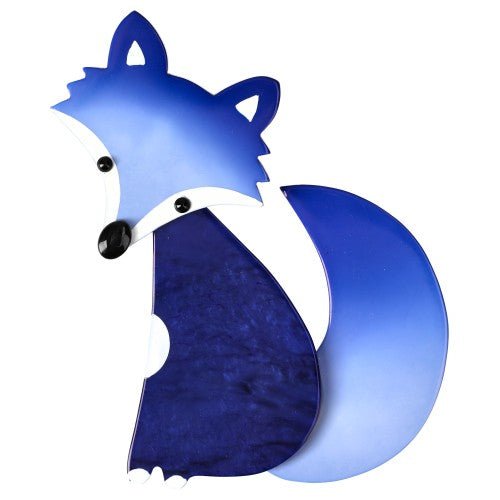 Night and Lavender Blue ladyfox Brooch (Left) - Galalith – Vintage Jewelry - handcrafted by Pavone by Pavone
