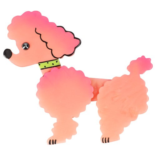 Light Pink Ari Poodle Dog Brooch with a Anise necklace