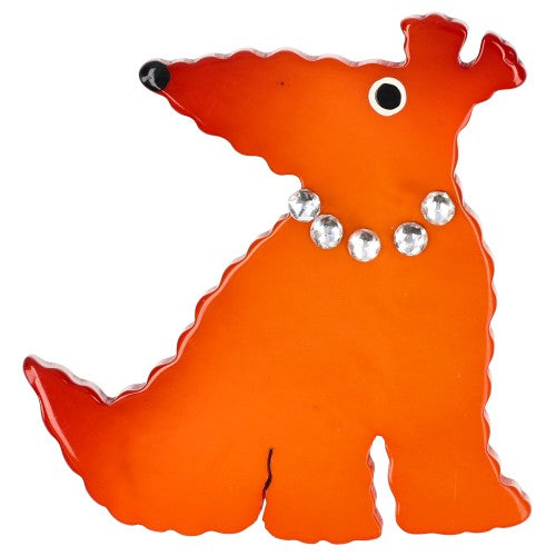 Orange Ondulo  Dog Brooch