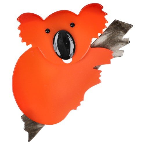 Orange and Pearly Beige Koala Brooch - Galalith – Vintage Jewelry - handcrafted by Pavone by Pavone