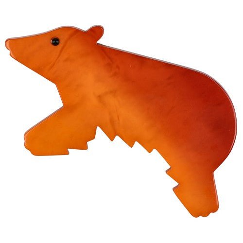 Orange Canada Bear Brooch (Large size) - Galalith – Vintage Jewelry - handcrafted by Pavone by Pavone