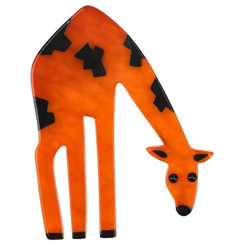 Orange Giraffe Brooch - Galalith – Vintage Jewelry - handcrafted by Pavone by Pavone
