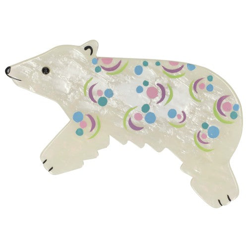White with Decor Canada Bear Brooch (large Size)