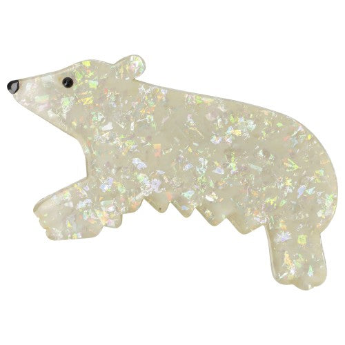 Brilliant White Canada Bear Brooch (large size)