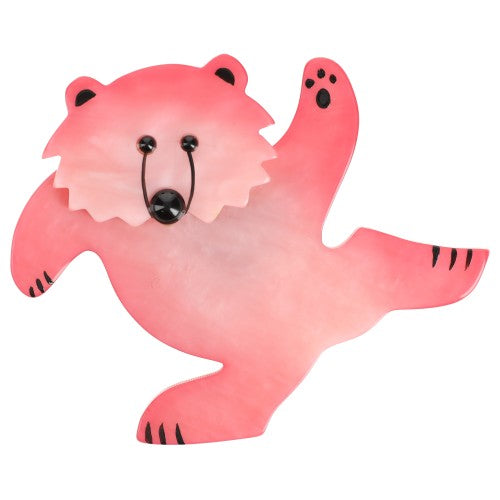 Light Pink Dancing Bear Brooch