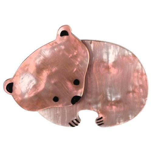 Pearly Pink Bear Brooch handcrafted by Pavone by Pavone