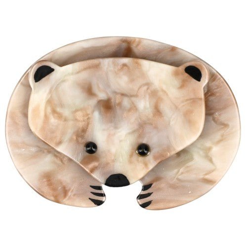 Pearly Beige Polar Bear Brooch - Galalith – Vintage Jewelry - handcrafted by Pavone by Pavone