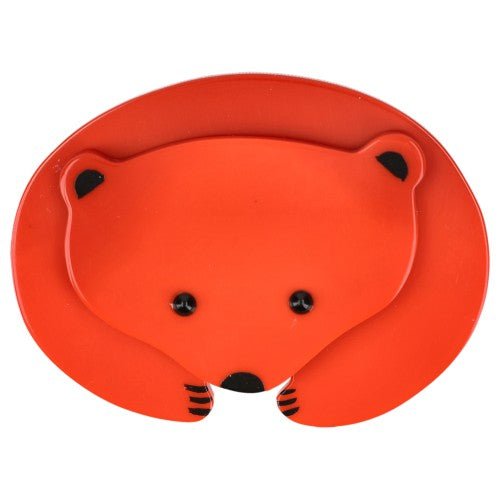 Scarlet Red Polar Bear Brooch - Galalith – Vintage Jewelry - handcrafted by Pavone by Pavone