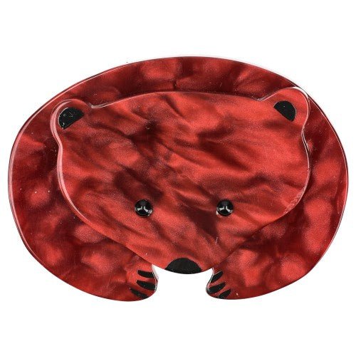 Carmin Dapple Red Polar Bear Brooch - Galalith – Vintage Jewelry - handcrafted by Pavone by Pavone