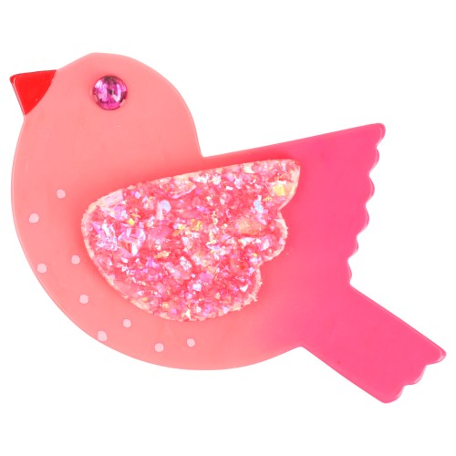Candy Pink and Brillant Pink Paloma Brooch (M)