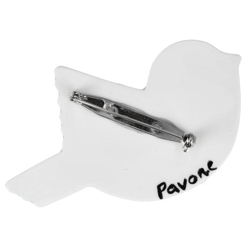 Iridescent Silver Grey Paloma Brooch (Middle size)  back Side