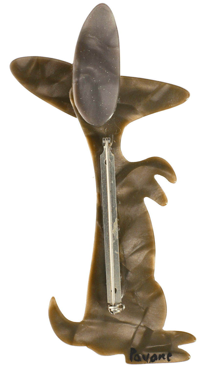 Pearly Beige Boogie Bunny Rabbit Brooch - Galalith – Vintage Jewelry - handcrafted by Pavone by Pavone