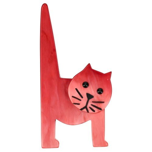 Pearly Pink Chair Cat Brooch - Galalith – Vintage Jewelry - handcrafted by Pavone by Pavone