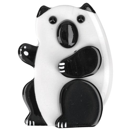 Black and White Panda Brooch L - Galalith – Vintage Jewelry - handcrafted by Pavone by Pavone