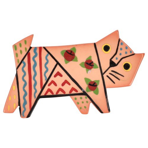 Pink Wallpapers Cat Brooch - Galalith – Vintage Jewelry - handcrafted by Pavone by Pavone