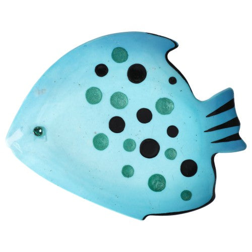 Aquamarine  Blue Loulou Fish Brooch with Dots