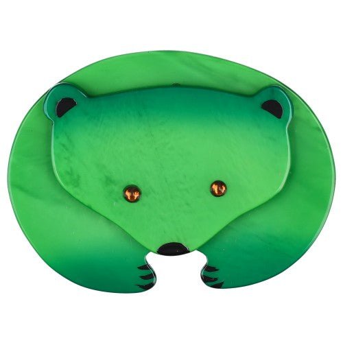 Apple Green Polar Bear Brooch - Galalith – Vintage Jewelry - handcrafted by Pavone by Pavone