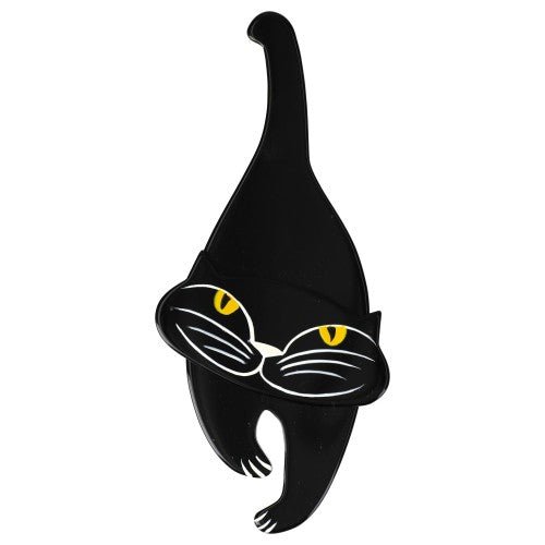 Black and White Polo Cat Brooch Cat Brooch - Galalith – Vintage Jewelry - handcrafted by Pavone by Pavone